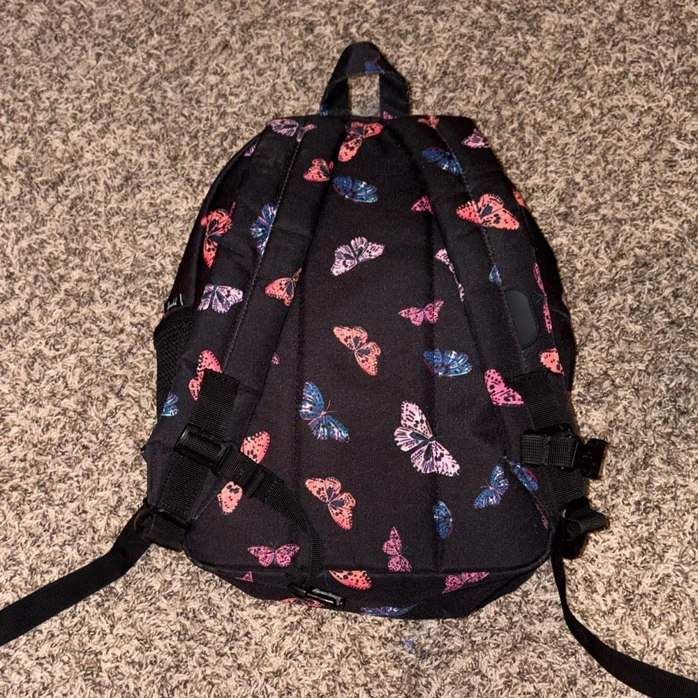 Herschel Supply Company Kids Backpack with Butterfly Design - Black and Pink
